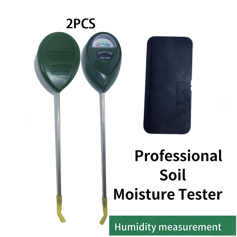 TEMU 2pcs Soil Moisture Meter, Soil Hygrometer - Accurate Soil Moisture Meter That Measures Water Level, Ph Value, And Temperature. Ideal For Indoor,