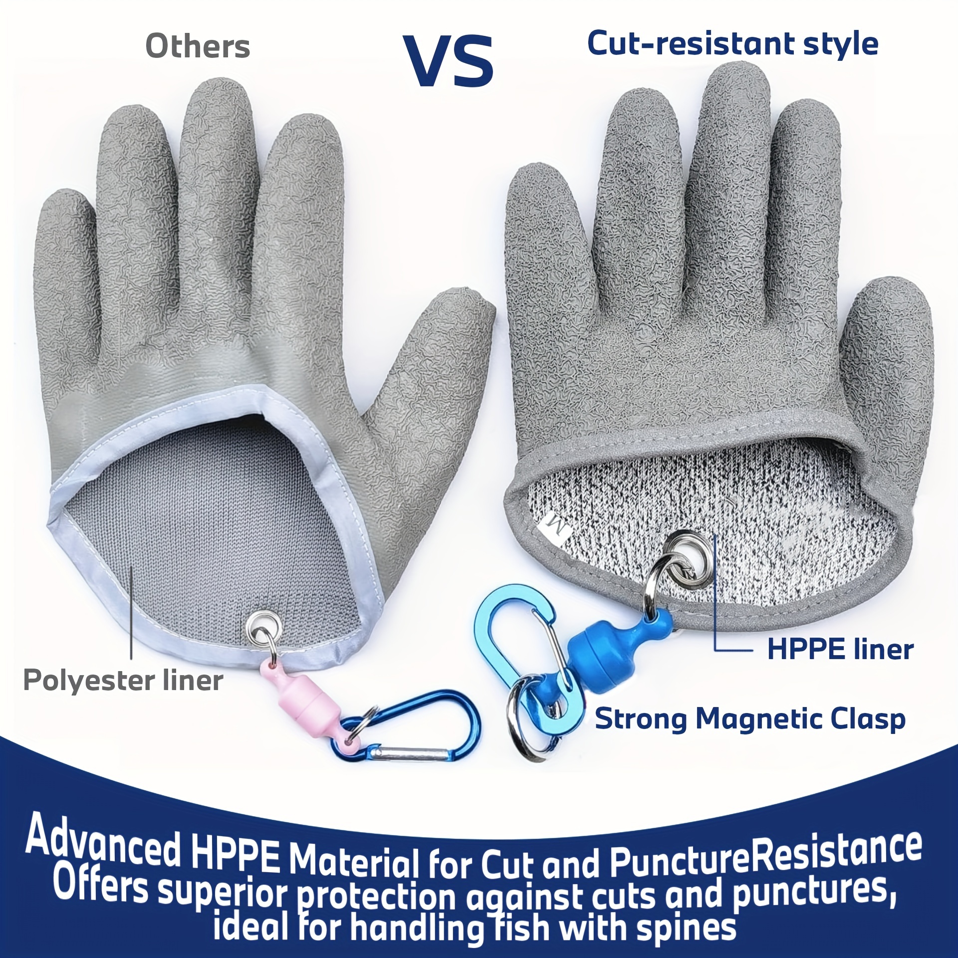 Cut Puncture Resistant Fishing Half Glove Magnet Release - Temu