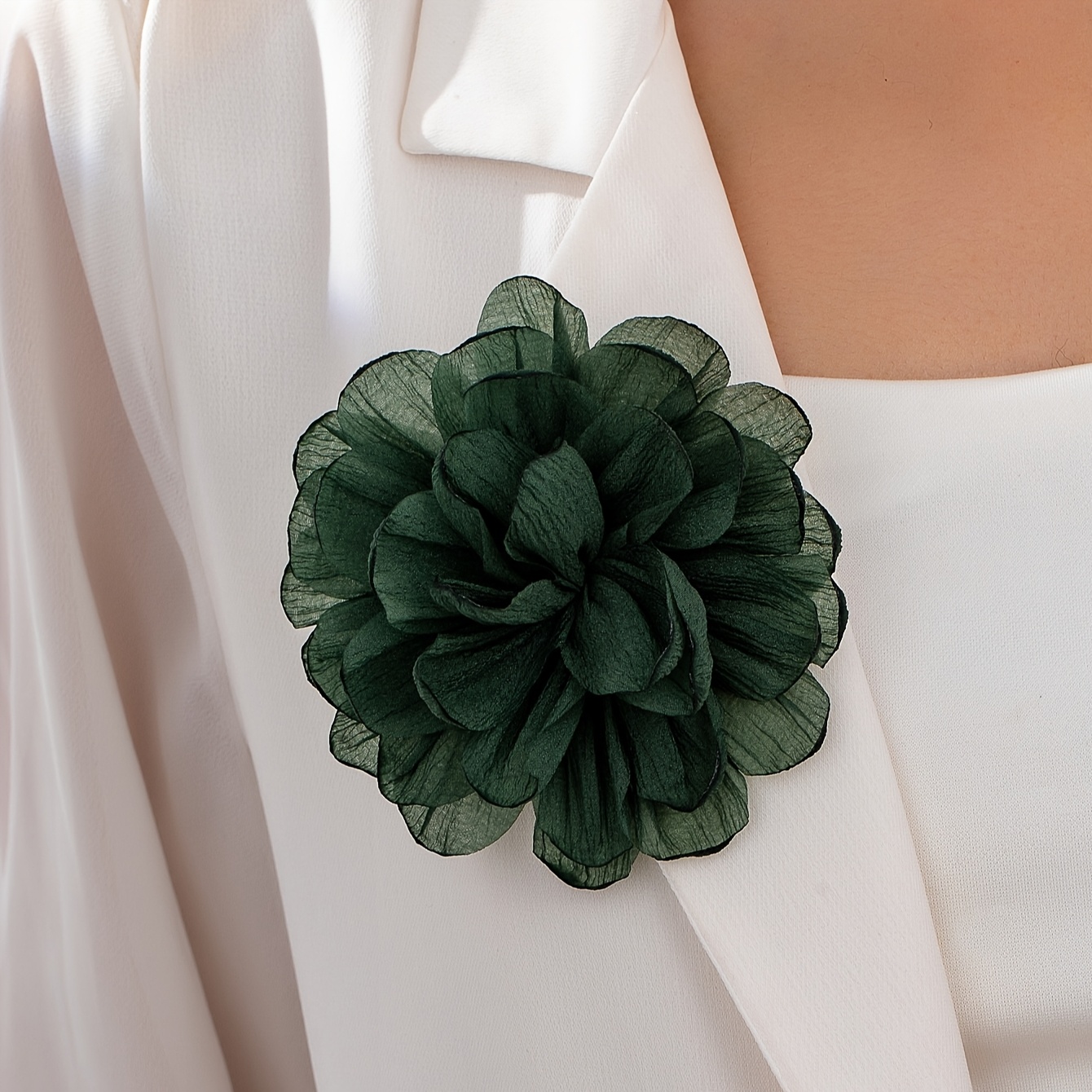 E-shop 1 Stück Grünes -Stil Modisches Vintage Elegantes Palast-Stil Damen Stoff Drei-dimensionales Blumen-Corsage, Geeignet für , Feste, Partys, Urlaub
