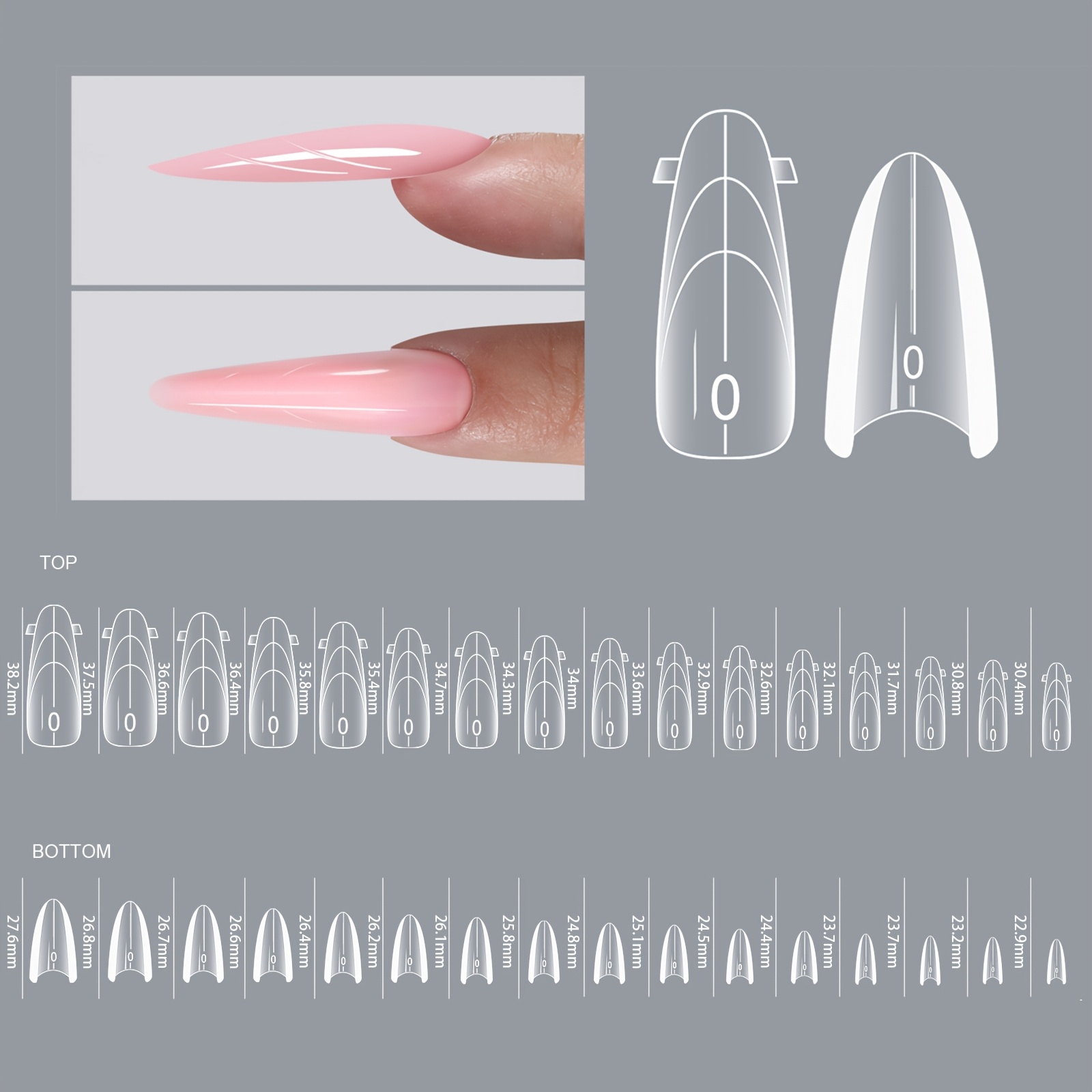 60pcs Water Drop Ballet Oval Nail Extension Molds - Sandwich Layer Design With 30 Top Molds + 30 Base Molds For Gel Quick Extension Nails, Creative Nail Diy Tool