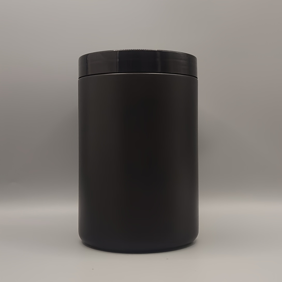 TEMU 1st HDPE Plastic Container met Brede - Strak Zwart, Navulbaar voor Crèmes, Poeders, Pellets & Shampoos - Duurzaam, Ftalaatvrij, Ideaal voor