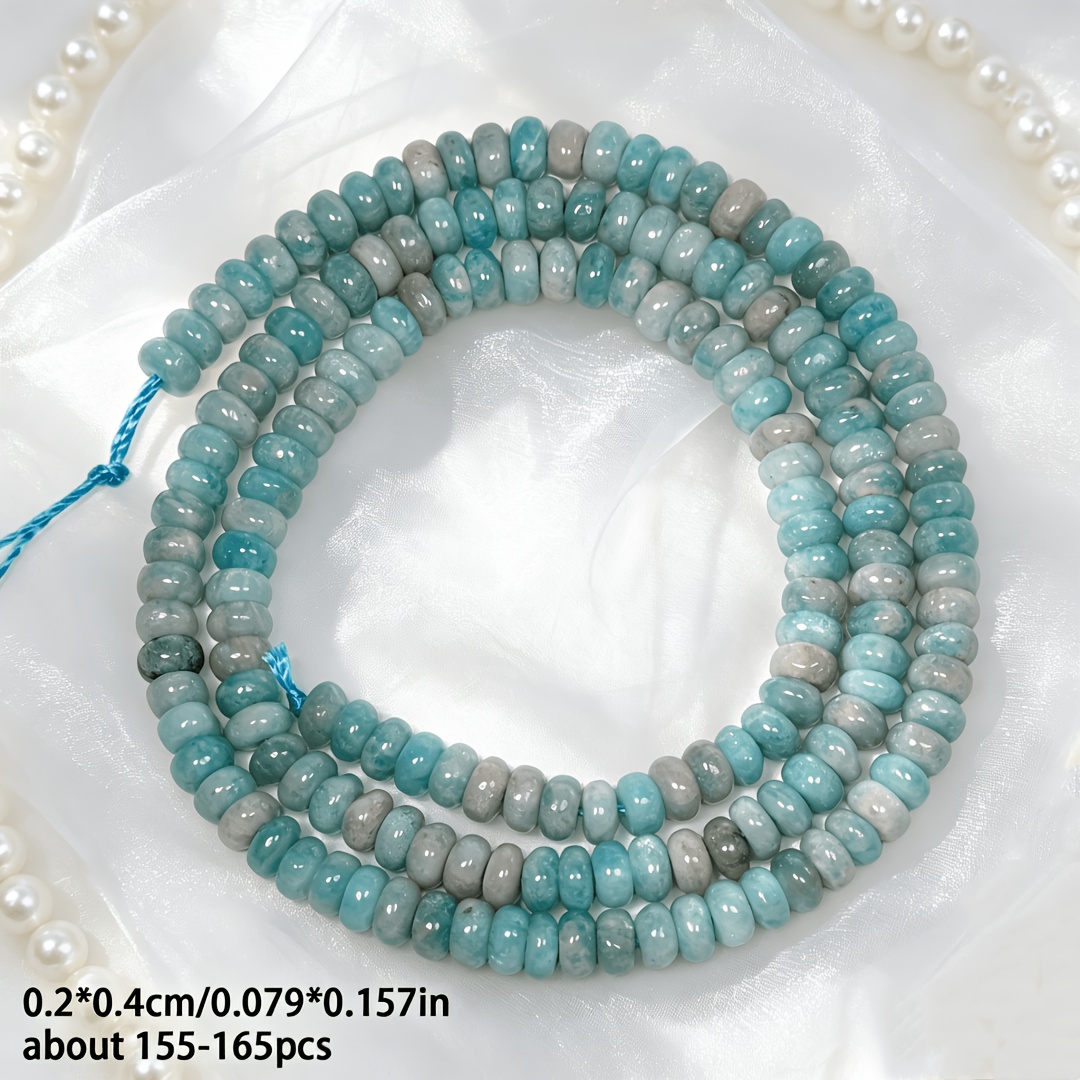 TEMU 155-165pcs Perles TOEE ZUBY en Amazonite Naturelle - Grandes 2x4mm Adaptées à la Fabrication de Bijoux DIY, Bracelets, , Boucles d'Oreilles,