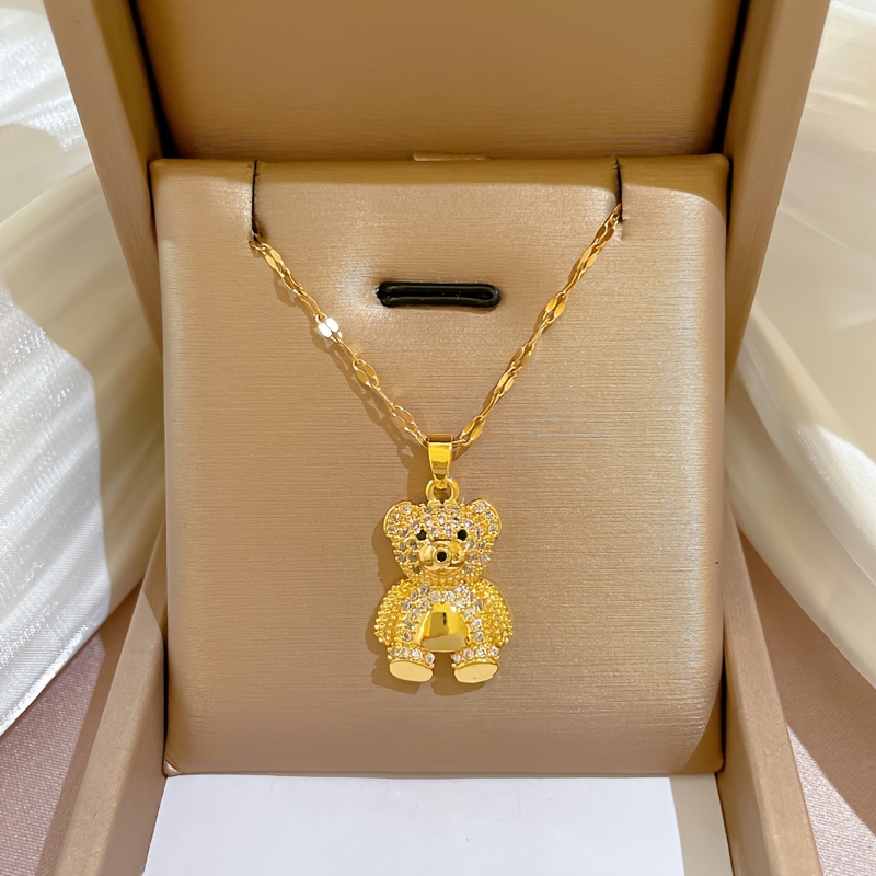 

1pc Fashion And Cute Bear Pendant Necklace, Versatile And Easy-to-wear, Combine Well With Any Outfit