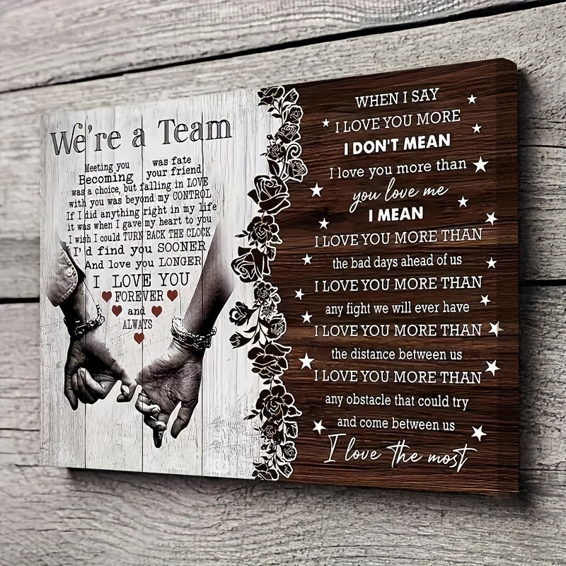 

1pc Personalized Couple Canvas, A Team When I Couple Gift, Meeting You Was Fate Canvas, Gift For Him, Gift For Her, Birthday Anniversary Couple Lover Canvas, Canvas Wall Art, Wall Hanging Canvas