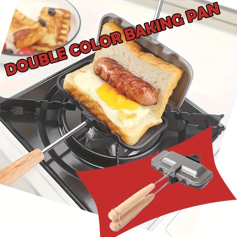 

1pc Non-stick Dual-sided Sandwich/waffle Maker - Durable Alloy For Home Breakfast & Snacks 5.51''x2.59''