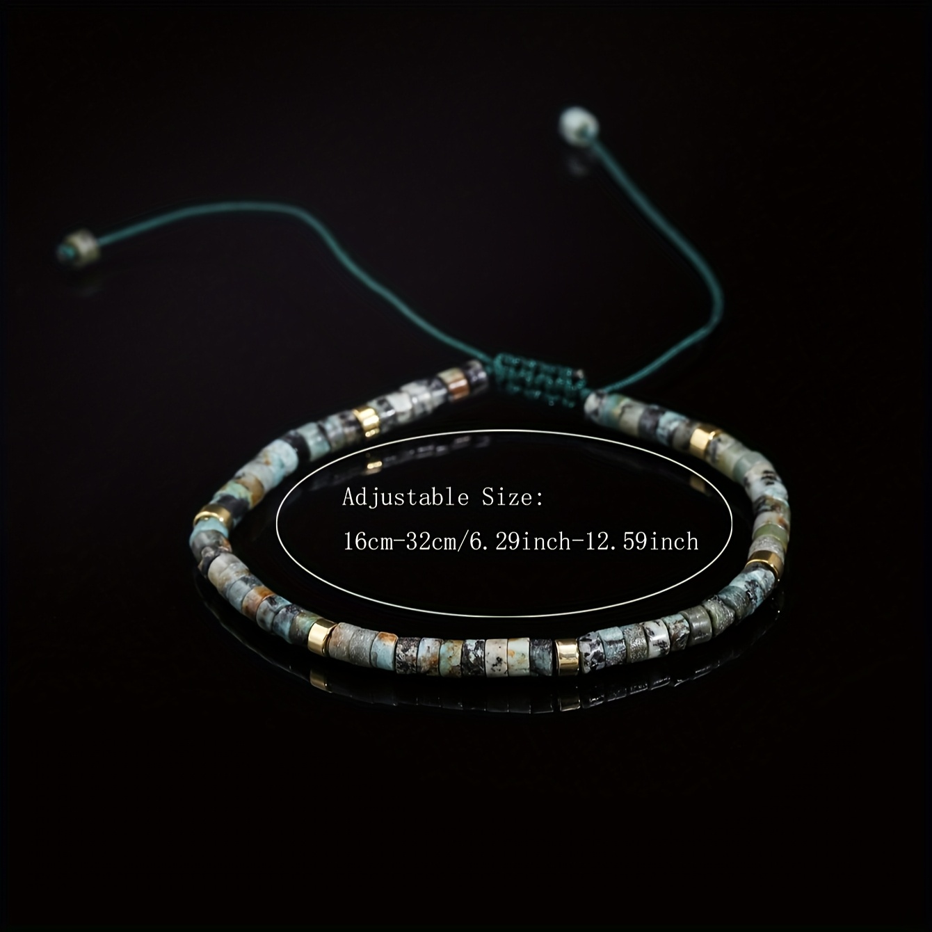 Men's African Turquoise Bracelet, Natural Stone Gift