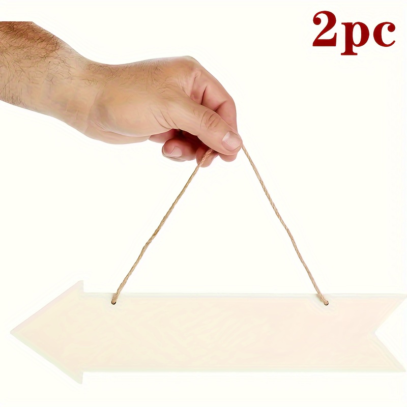 Image of 2pcs Wooden Signs Hanging Signs Wood Slices For Painting Graffiti Craft Wood Hanging Ornaments Pendant Decorations For Holiday Party Birthday Decor