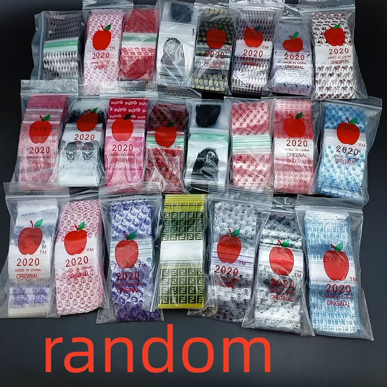 TEMU 1000 Mini Self Sealing Plastic Bags With Random Patterns Of 2.0 Inches/5.1 Centimeters. Packaging And Storage Of Small Items. Random Shipment.