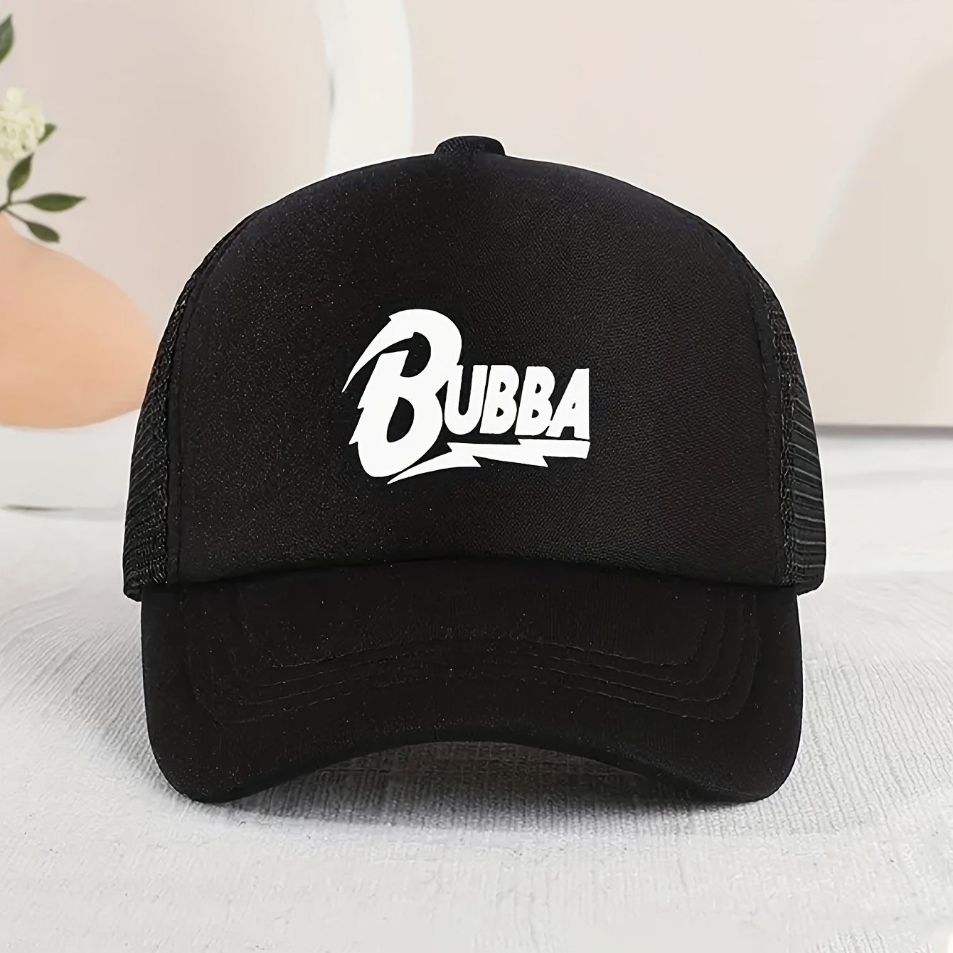 TEMU 1 Printed Bubba Letter Baseball Unisex Trucker Hat Breathable Adjustable Golf Women's Summer Fashion Curved Brim Y2k Couple
