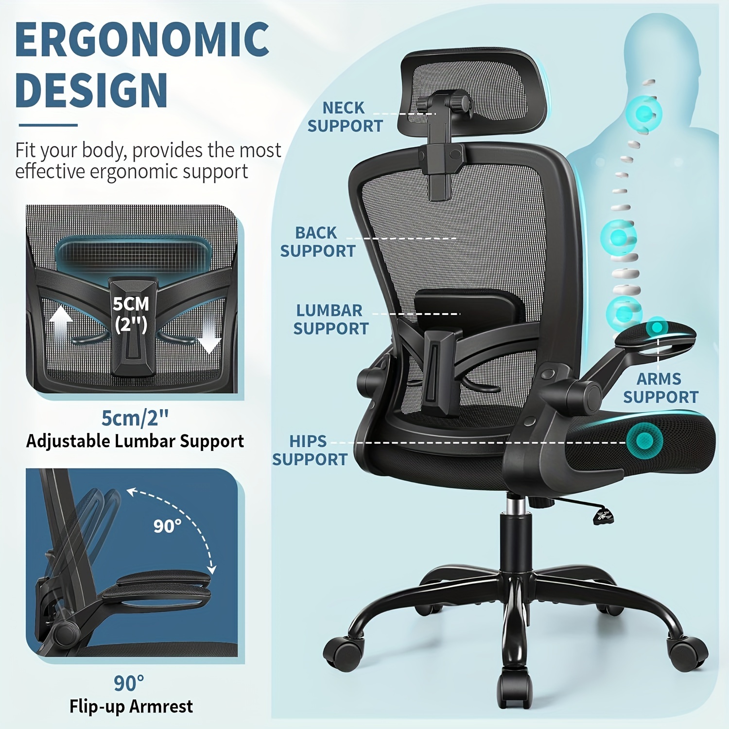 Lumbar Ergonómico Soporte Lumbar Para Silla Mono Cojin Ergonomico