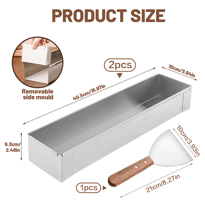 TEMU [professional Baking Set] 15.87-inch Thickened Stainless Steel Cake Pan 2pcs Set, Removable, Suitable For Commercial And Household Use