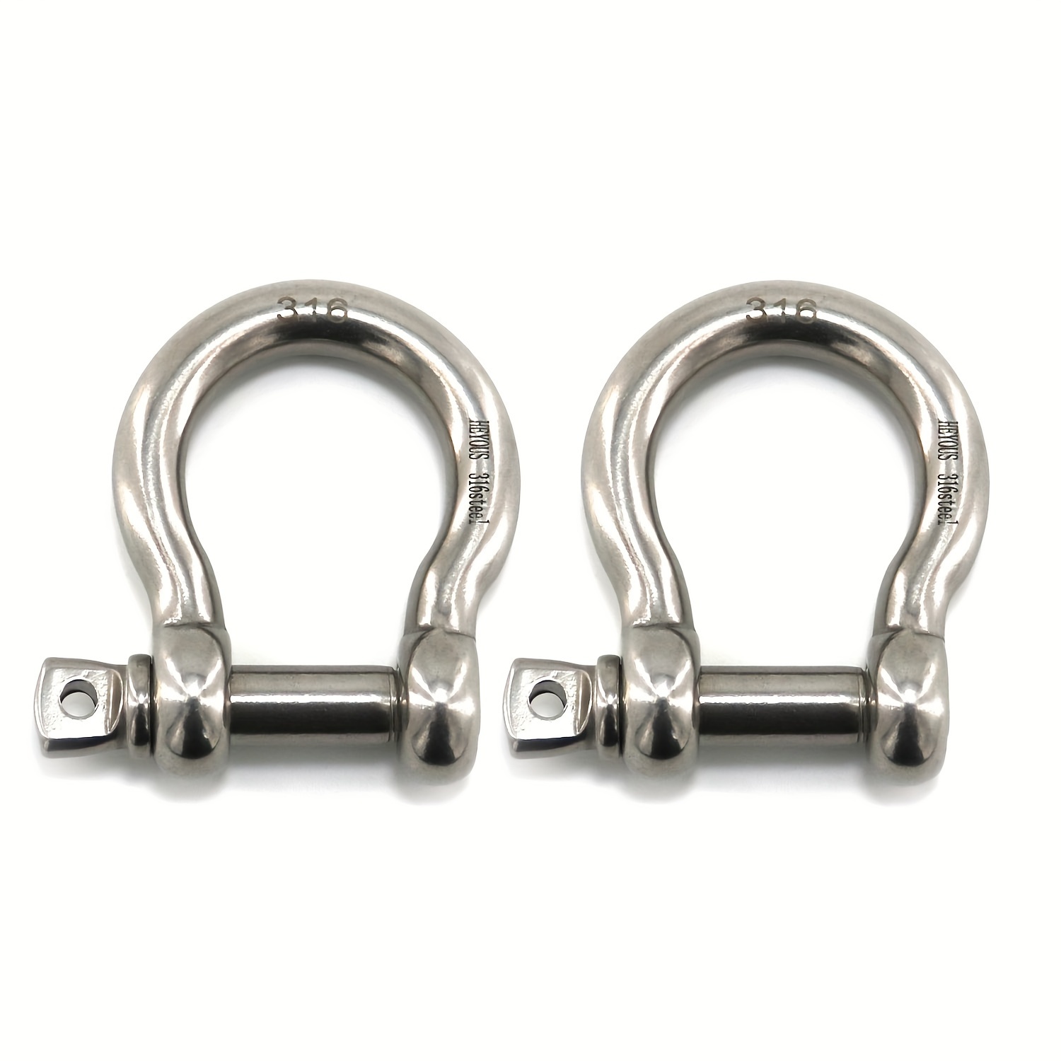 

2 Pcs D Ring Shackle 3/8 Stainless Steel Heavy Duty Bow Shackle Clevis