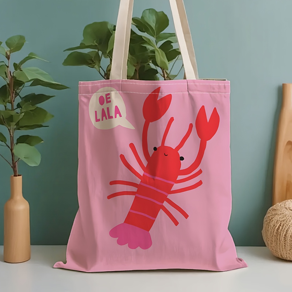 E-shop Große Tragetasche mit Hummer-Aufdruck – Doppelseitig, geeignet für Schule, Reisen, Einkaufen, Büchertasche mit Hummermuster, handwaschbare