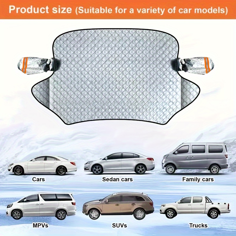 TEMU Universal Front Windshield Cover Suitable For Cars, Snow Shield, Front Windshield Cover, Summer Sunshade, Frost Protection Cover, Half Cover For