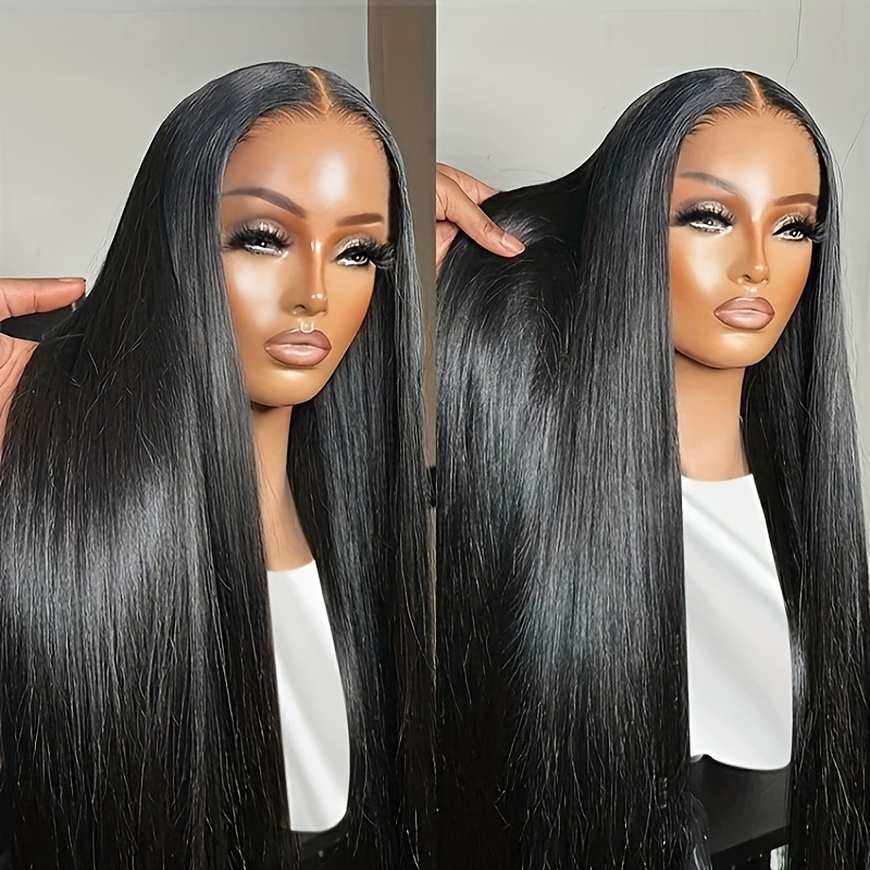 Wear And Go 6x4 Bone Straight Lace Front Wig 30 32 Inch Lace Front Human Hair Wigs For Women Brazilian Hair Pre Plucked HD Lace Frontal Wigs 150