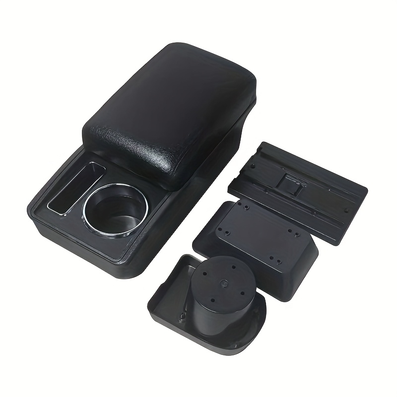 Doppelte Armlehnenbox Für VW Up! – Mittelkonsole Mit Becherhalter, Schwarze Linie, ABS+PU-Leder, Einfache Montage