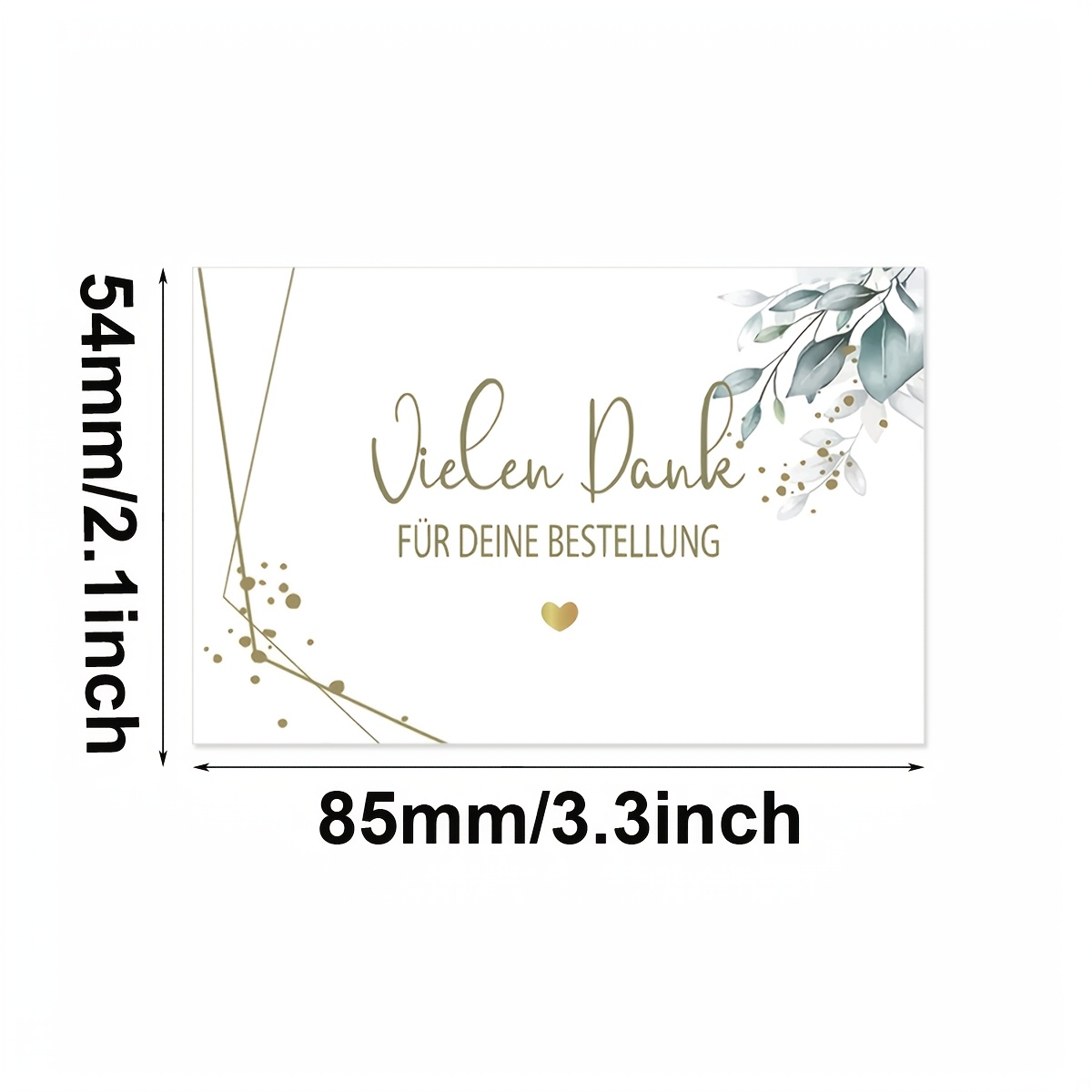 50pcs Thank You For Your Order Cards, German Order Thank You Cards, Very Suitable For Weddings, Gratitude, Birthday Parties, Gift Decorations And Occasions 3.3x2.1inch