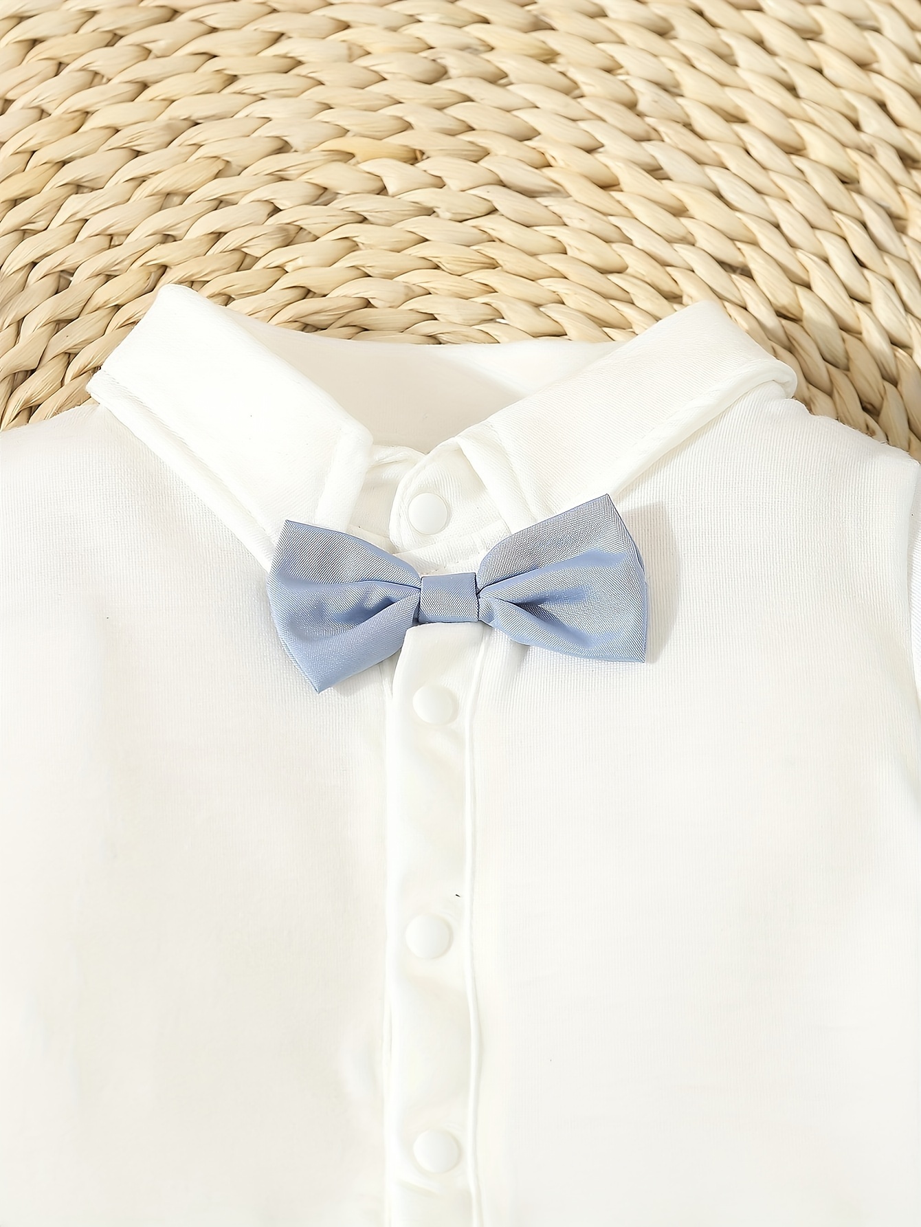 boys 4pcs gentleman outfit set long sleeve romper with bow tie suspenders hat for birthdays weddings special occasions machine washable Product details 1