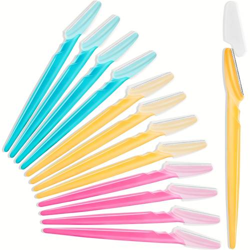 item picture 10-Piece Stainless Steel Eyebrow Razors - Random Colors, Multi-Functional Body Grooming Tool, Sharp for Easy Trimming, No Accessories, No Packaging Box, Perfect Valentine s Day Gift!