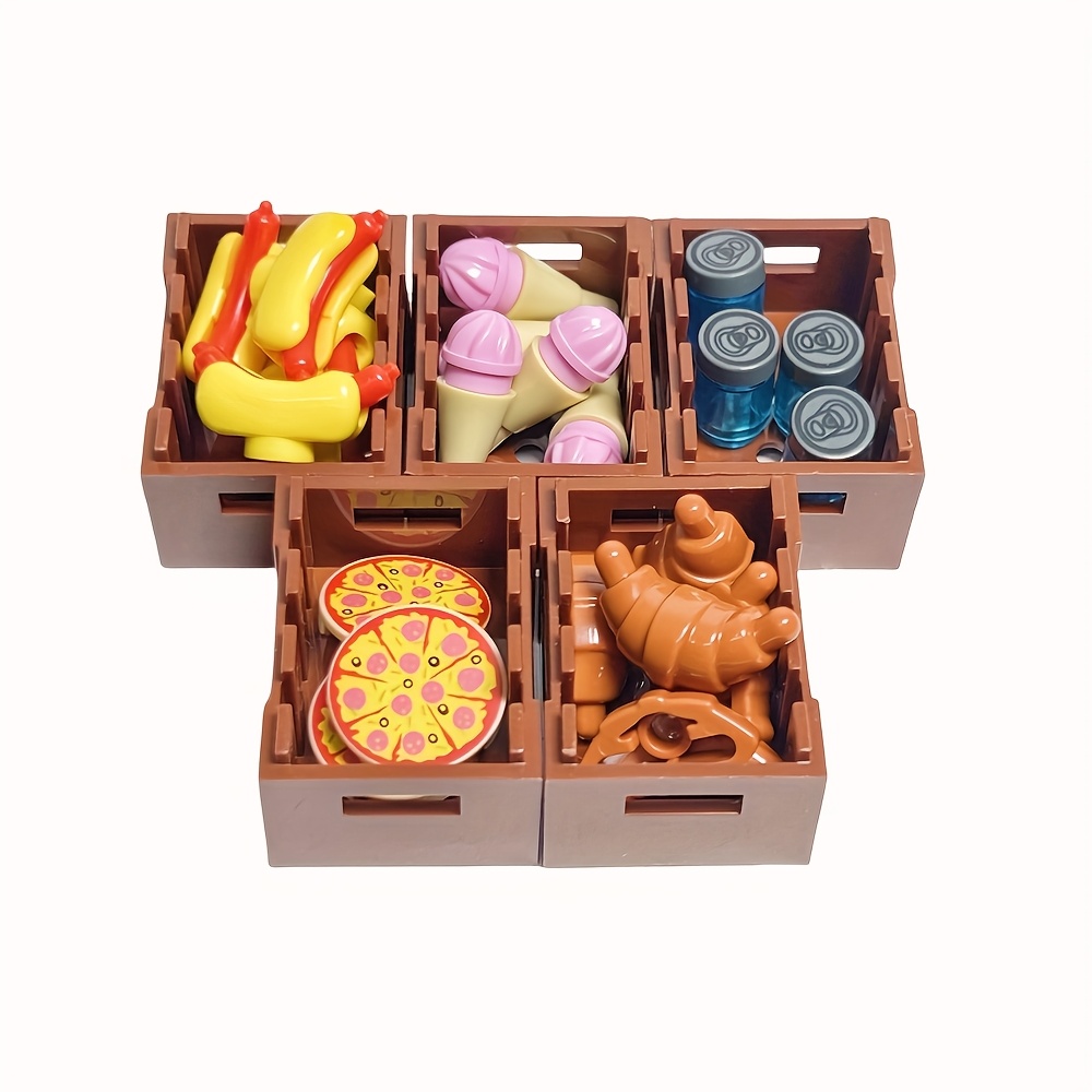 Image of Moc Foods And Tools Building Blocks Toys Seafood Meat Vegetables Goblet Dishes Small Particles Building Blocks Accessory Random Item Toys Birthday Gifts Halloween Christmas Gift