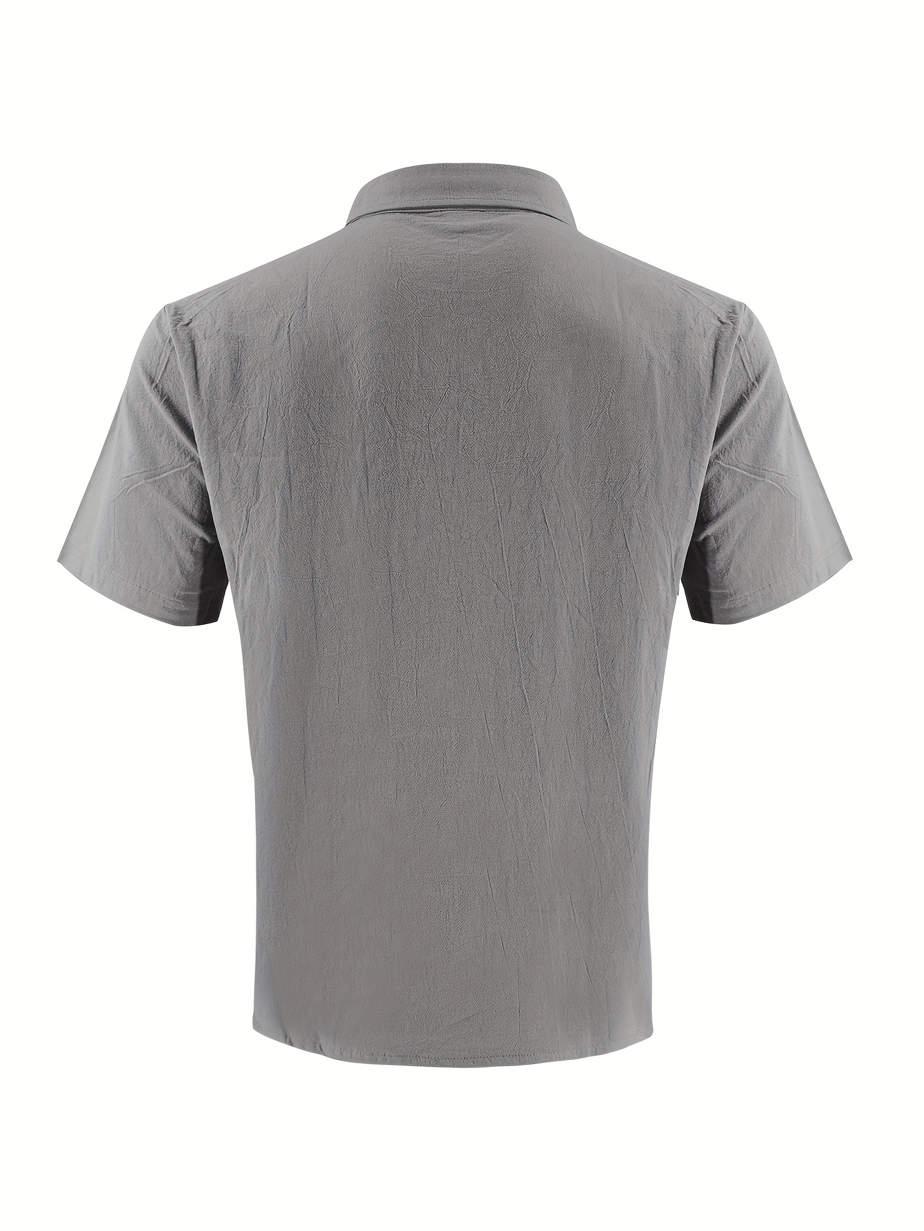 Men'S Summer Linen Casual Short Sleeve Shirt And Loose Beach Long Pants Set