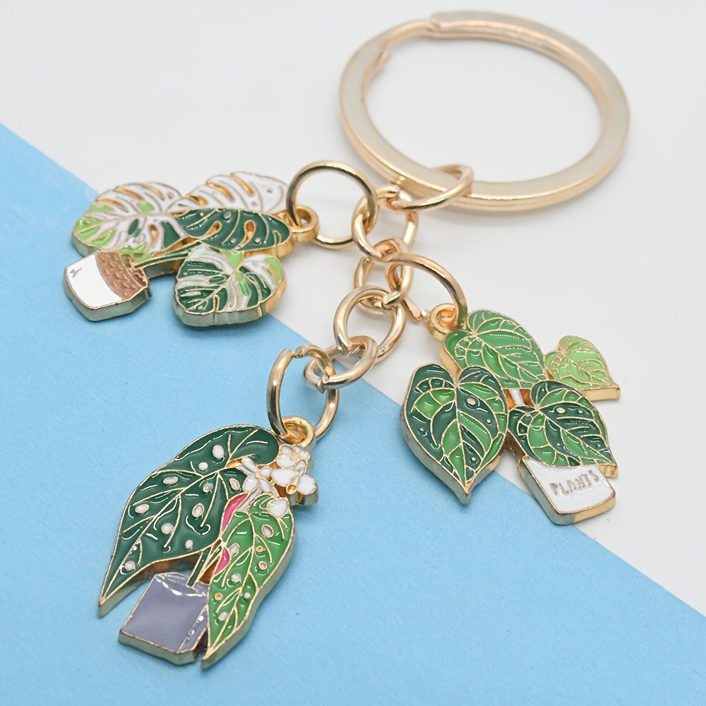 

Funky Green Keychain - Zinc Alloy, Diy Plant Gift, Bags & Car Keys