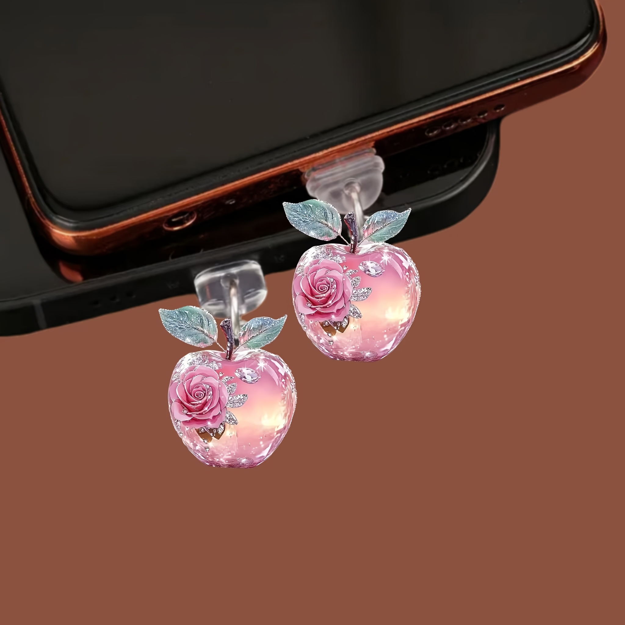

1pc Crystal Acrylic Mobile Phone Dust Plug, Compatible With Iphone/type-c Connector, Mobile And Maintenance