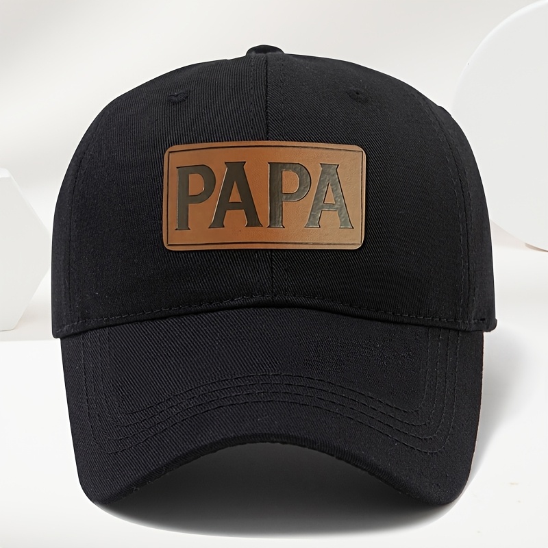 TEMU Casquette de baseball « PAPA » en , casquette bec de canard réglable de haute qualité, douce et confortable, chapeau de soleil décontracté de