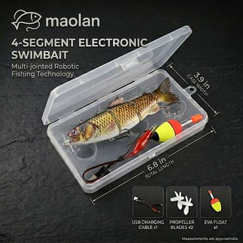 electronic swimbait lure articulated bait fishing lure segmented hard bait propeller lure treble hook lure freshwater casting lure fish imitation bait tackle gift for lure with storage case usb charged lure kit