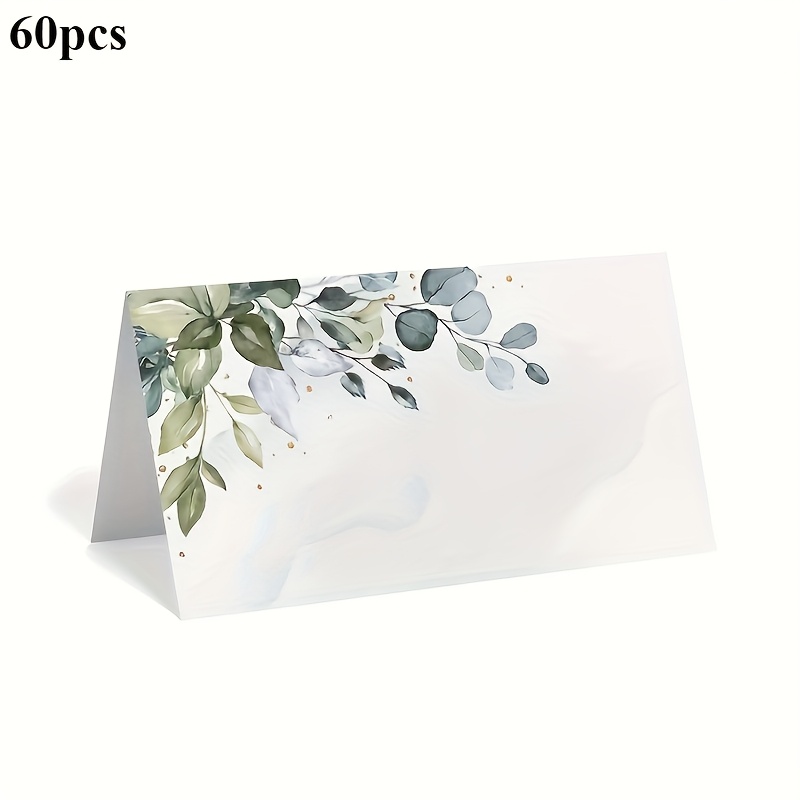 E-shop 15/32/60/62/72/82/90/135 Elegante exquisite Tischkarten für Hochzeiten Events mit grünem Pflanzenmotiv, aus Premium-Papier, geeignet zum