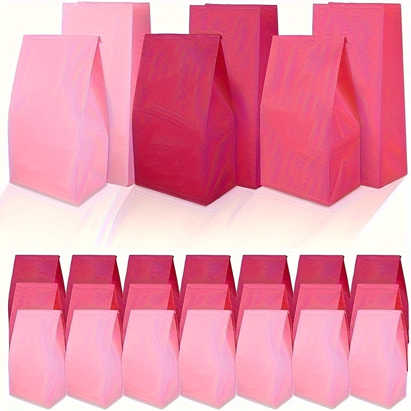 

21pcs Gdgdsy Paper Gift Bags, 3 Colors Gradient Pink, Large 5.1x3.1x9.4 Inch, Party Favor Bags For Mother's Day, Bridal Shower, Birthday, Classroom, Gift Exchange