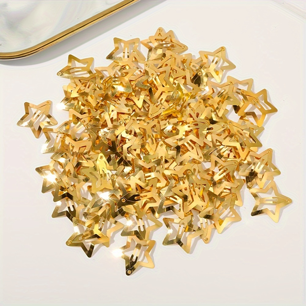 5/15/30/60pcs Y2K Silvery Star Hair Clips for Girls Filigree Star Metal Snap Clip Women Simple BB Hairpins Barrettes Hair Accessories, Gift for Eid, Ramadan