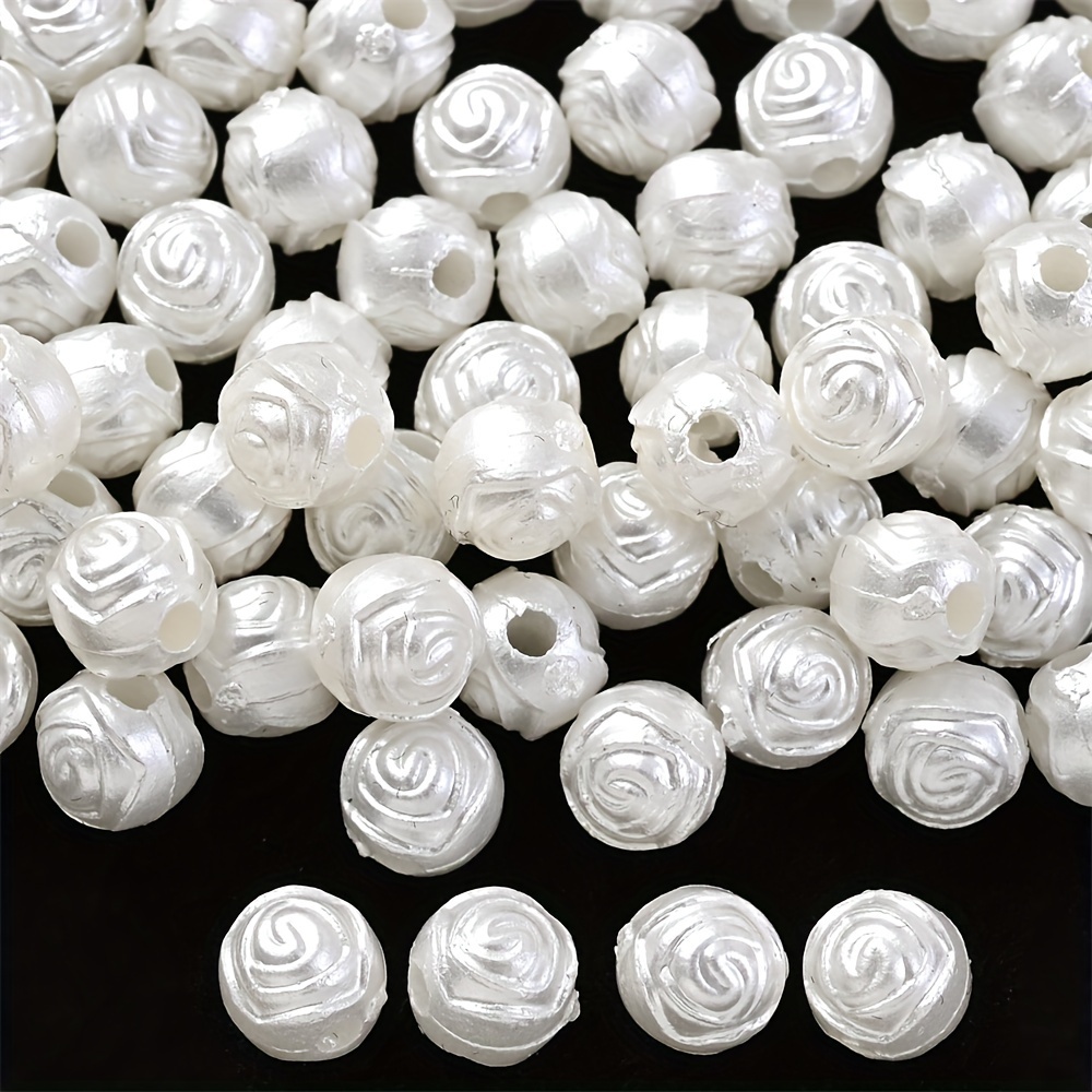 

200pcs 6mm Acrylic Rose Beads, Suitable For Diy Necklaces, Earrings, Hair Clips, Phone Cases, Holiday And Birthday Decoration Accessories