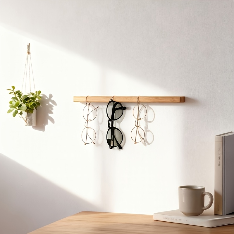 E-shop Wandmontierter Brillenhalter aus Holz – , platzsparend, geeignet für Zuhause, Büro & Einzelhandelspräsentation, bohrfreie Montage, Aufbewahrung