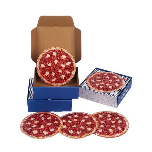 gift for her him hot selling 20pcs 10sets new style mylar box bag set 10 pizza boxes 10 pizza bags thickened matte material resealable moisture proof intelligent meat sauce design round pizza pattern 3 5 packaging pouch gift