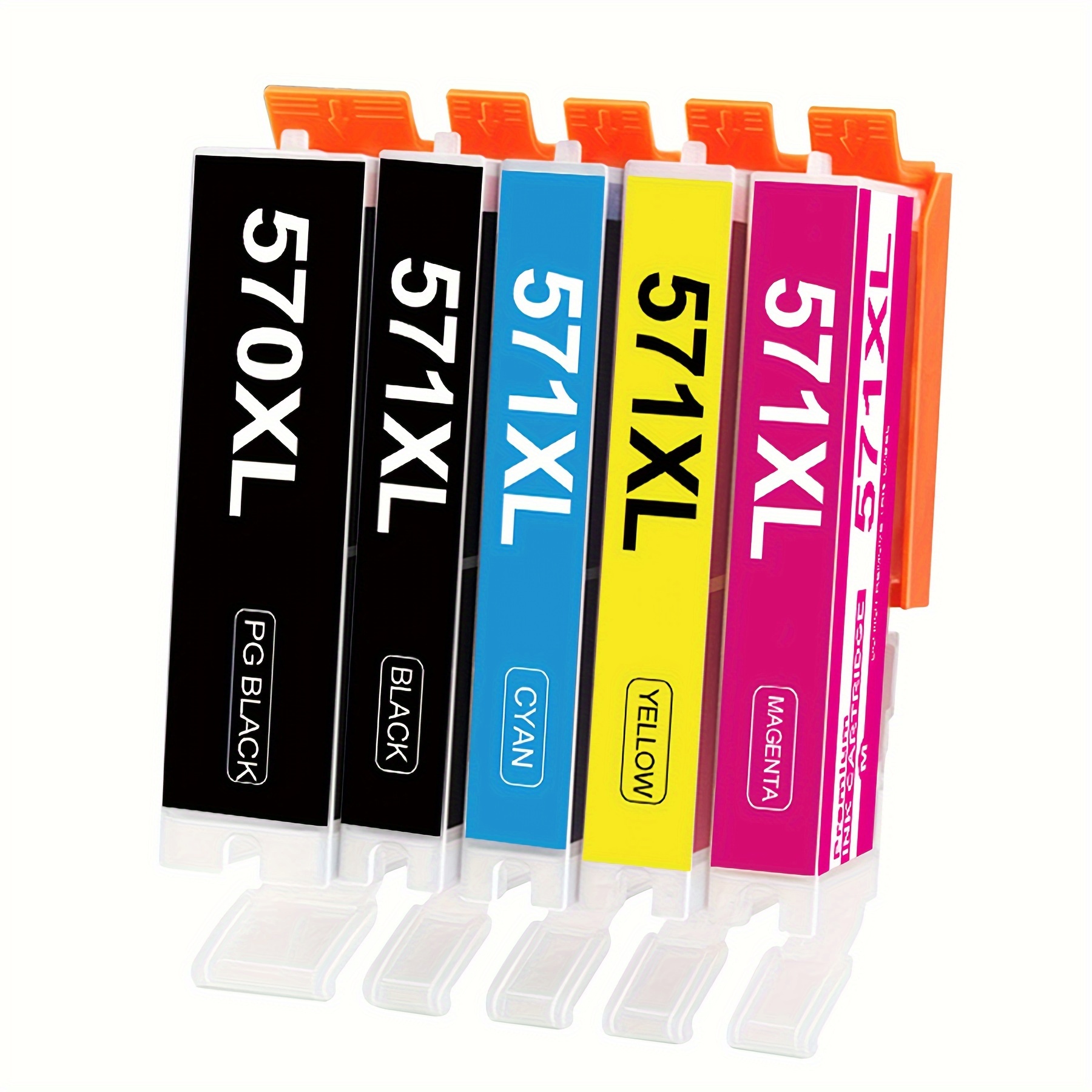 Image of 5xxl Printer Cartridges Compatible With Pgi-570 Cli-571 For Mg5750 Mg5751 Mg5752 Mg5753 Mg6800 Mg6850 Mg6851 Mg6852 Mg6853 Ts5000 Ts5050 Ts5051 Ts5053 Ts5055 Ts6050 Ts6051 Ts6052