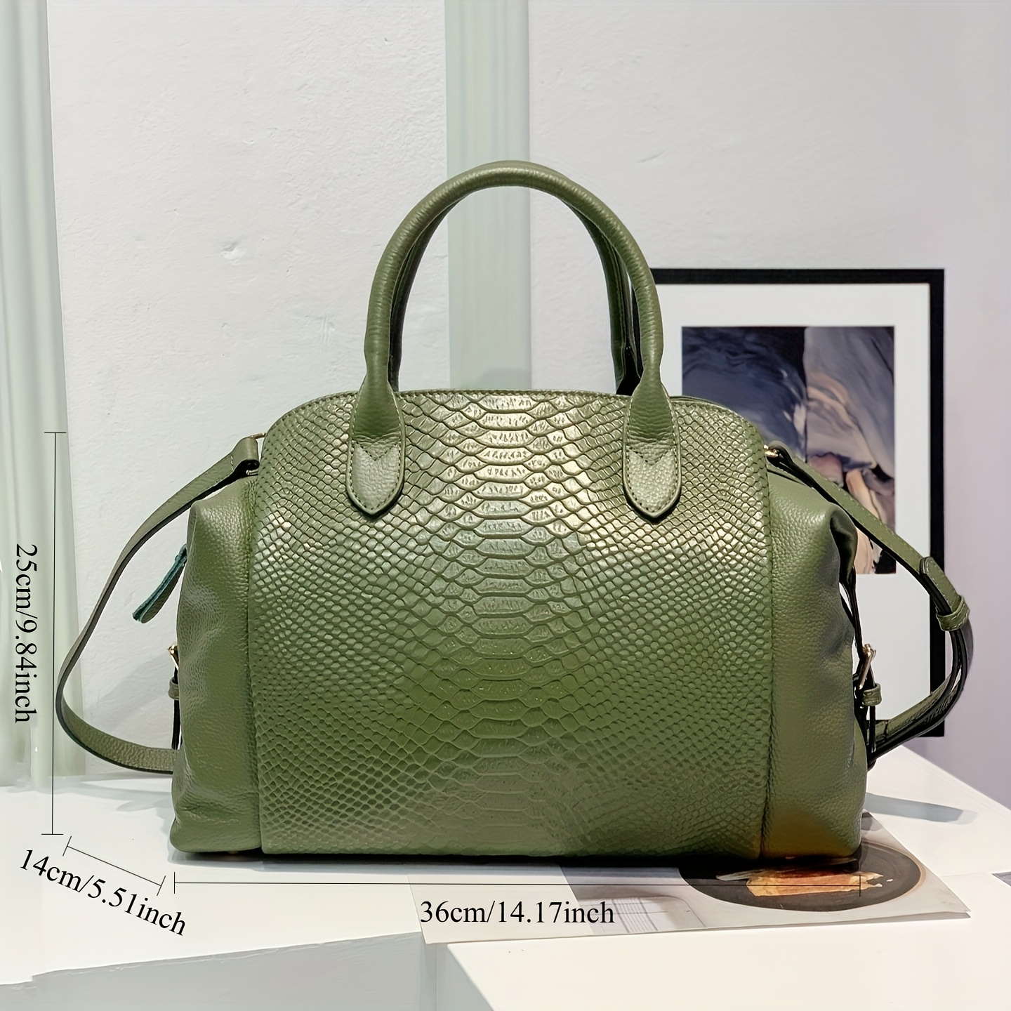 damen echtes leder krokodil muster crossbody tasche vintage Temu