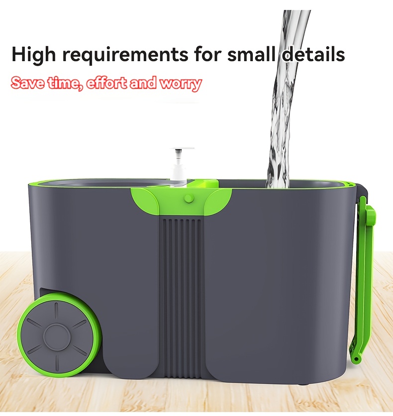 1pc large capacity rotating mop set   mop bucket with plastic material suitable for living room bedroom bathroom toilet kitchen details 5