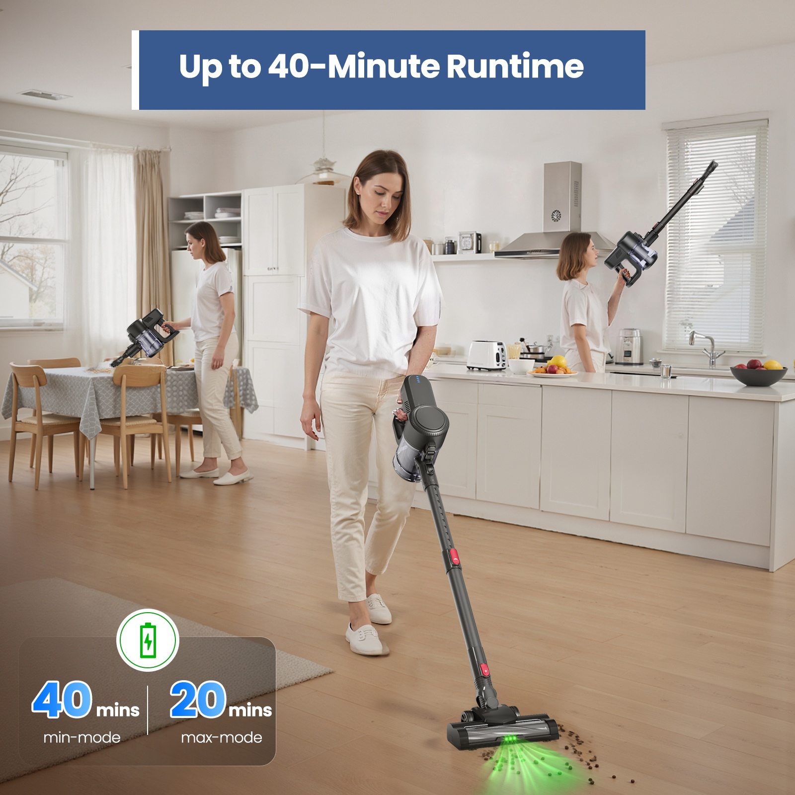 cordless vacuum cleaner 30kpa 40 min   cordless vacuum cleaner animal hair cordless vacuum cleaner with 4000mah batteries hand and vertical light 6in 1 hand vacuum cleaner large volume dust mug for hardwood floor carpet pet hair