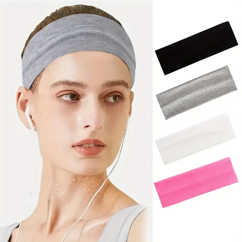 1 Pz Donne Fascia Elastica Solido Largo Fascia Per Capelli Yoga - Foto 3