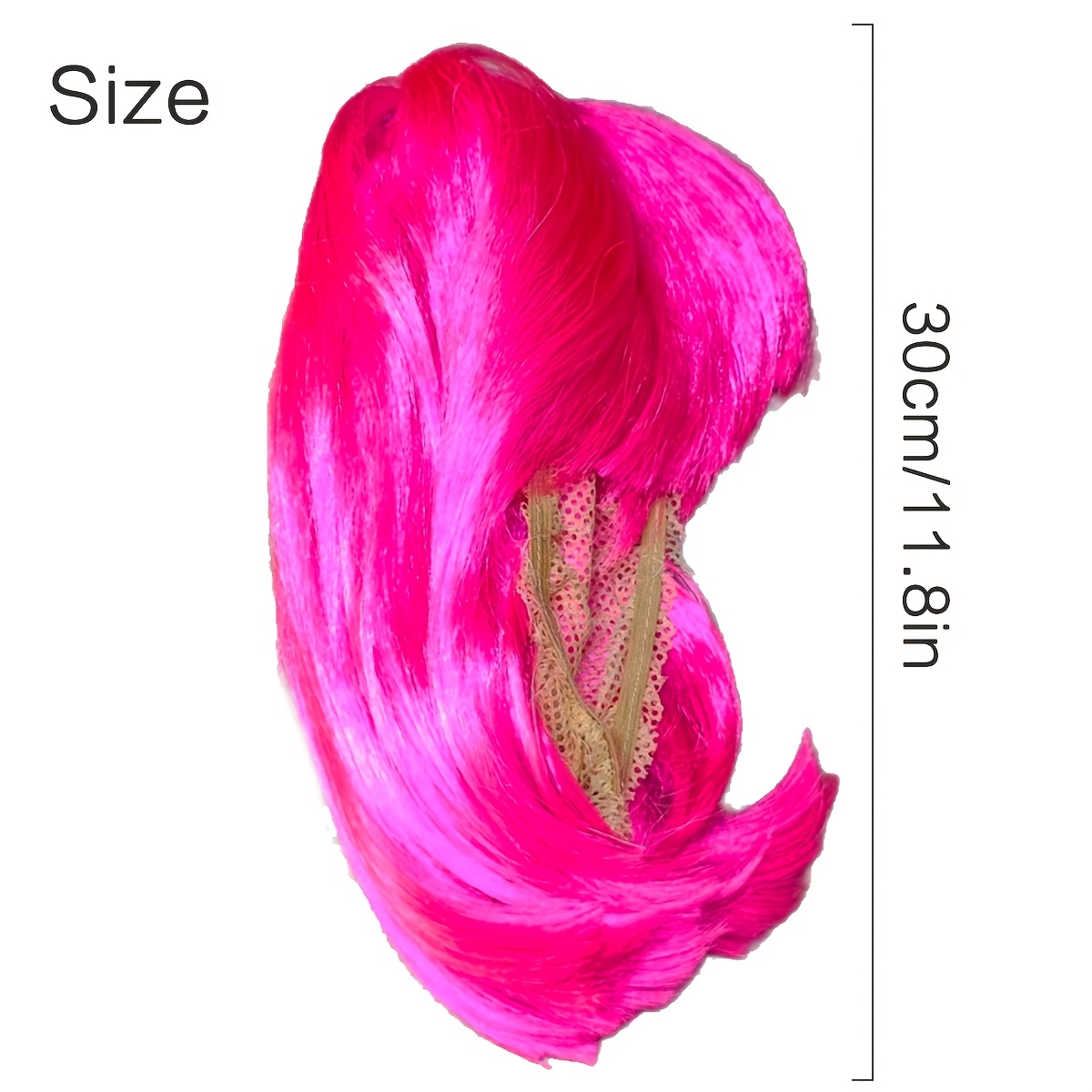 TEMU Rose Red Wig Accessory, Lightweight And Breathable, For Halloween, Christmas Parties, Stage Performances, And Daily Party Wear