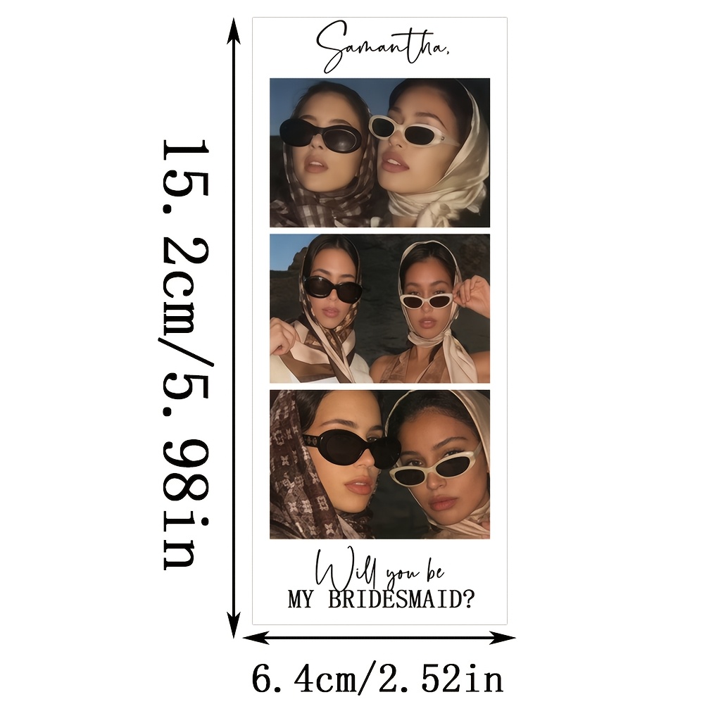 TEMU 1pc Personalized Custom Photo Bridesmaid Proposal Cards, Will You Be My Bridesmaid Photo Strip For Bridal Shower Gifts, Wedding