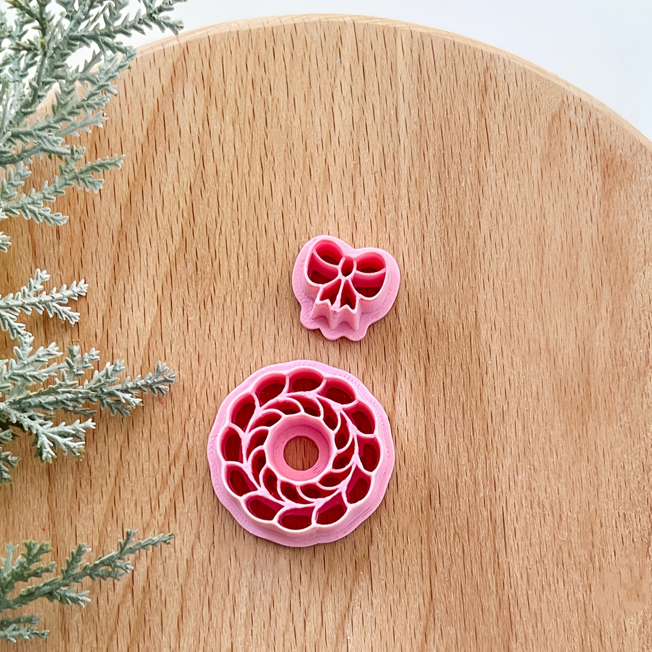 TEMU 2025 Wreath Bow Polymer Clay Cutters, Clay Earring Cutter For Polymer Clay Jewelry Making, Polymer Clay Stud Earring Making Tool, Clay Jewelry