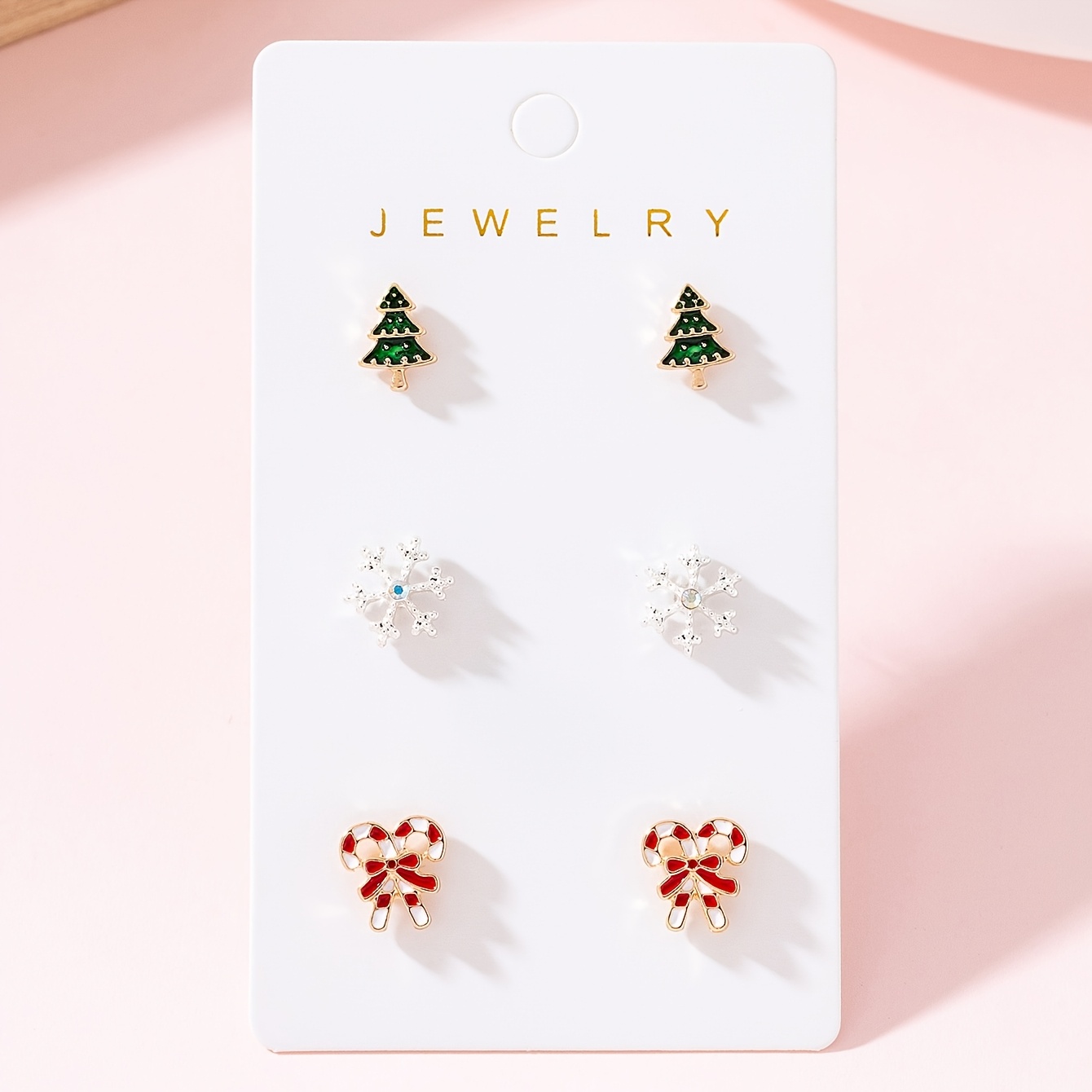 TEMU 3 Paires de Sets de Noël, de Neige d'Arbre de Noël, Canes de Noël. Convient à Toute Tenue pour Femmes