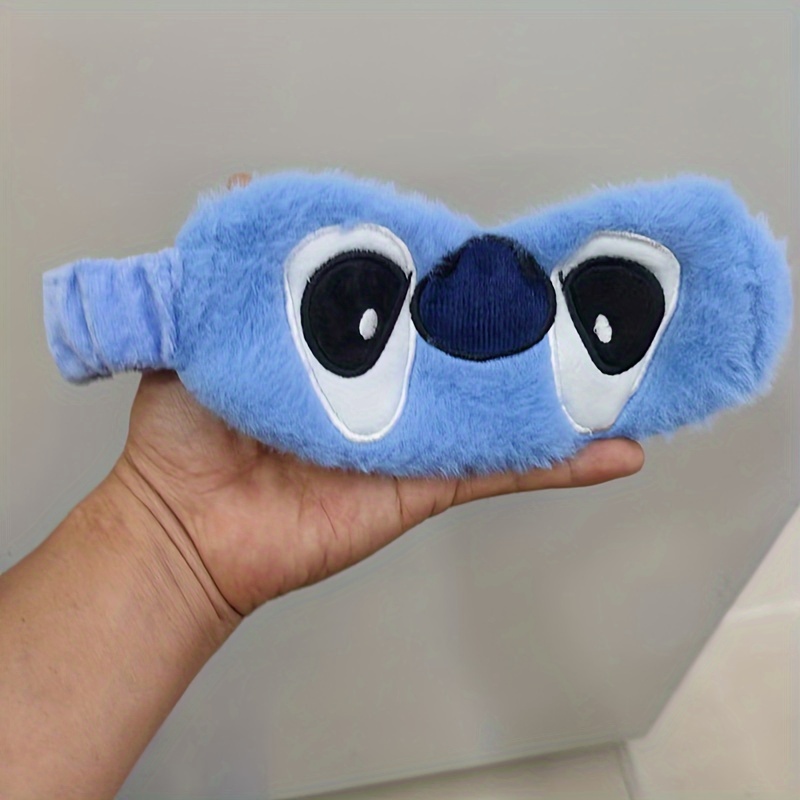 TEMU Adorable Cartoon Plush Eye Mask, Soft Knit Material, Ice Pcs Compatible For All Seasons, Perfect For Daily Wear & Napping, Fashionable Accessory For Teens 15+