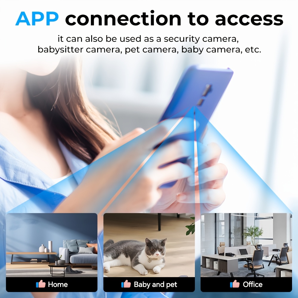 portable wifi security camera with motion detection suitable for indoor outdoor nanny cam with installation app tiny compact for home surveillance monitor pet camera Product details 2