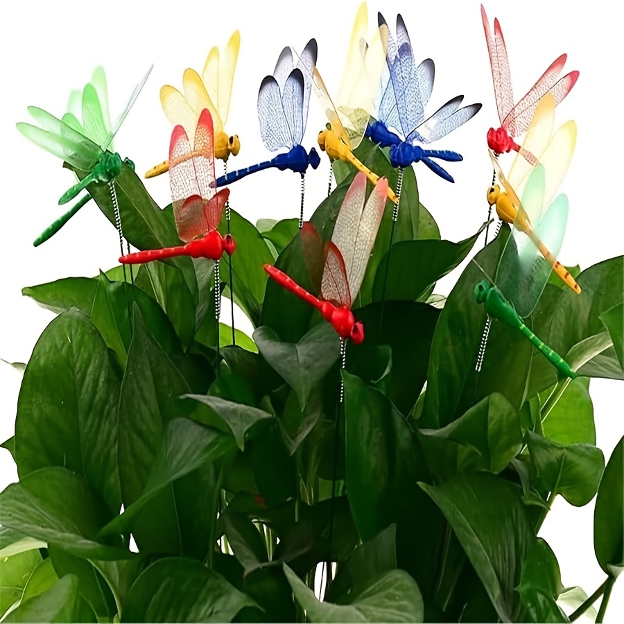 

24 3d Decor Stakes Dragonflies Ornaments Decoration Stakes