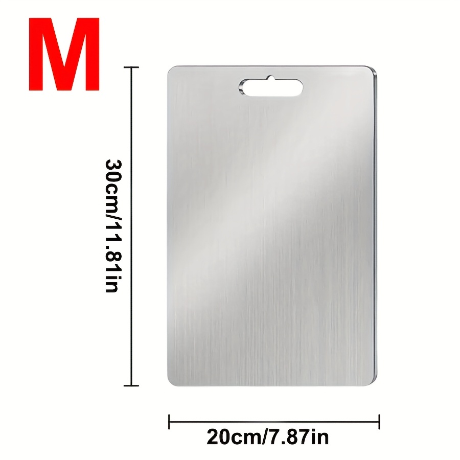 TEMU 1pc Stainless Steel Cutting Board - Durable, Easy To Clean, Suitable For Meat, Fruits, Vegetables, Bread, And Baking - A Must-have For Home