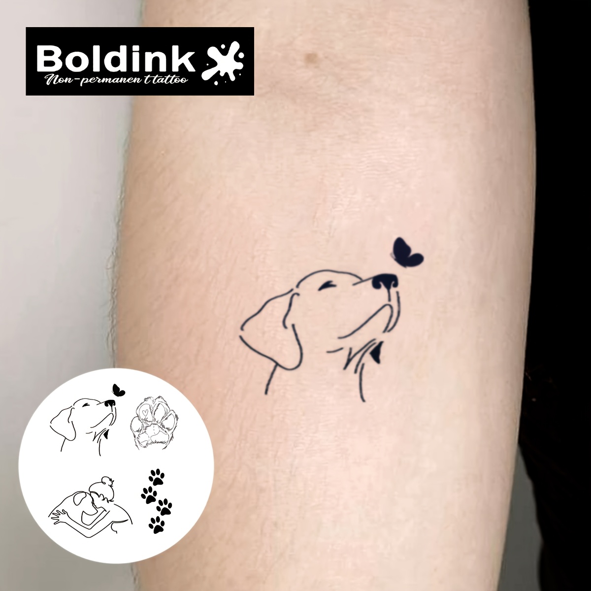 Boldink Non-permanent Tattoo Technology Pet And Paw Inspirational Realistic Entry-level True Waterproof Easy-to-use Application Lasts 1-2 Weeks Fun