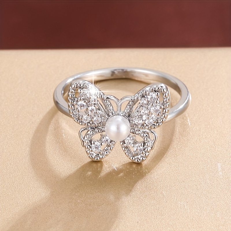 Delicate Butterfly Ring with Zirconia